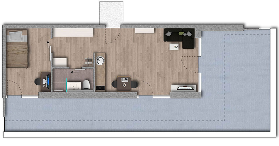 Apartment Typ Classic 3D Ansicht