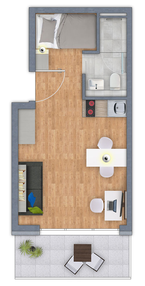 Apartment Typ Classic 3D Ansicht